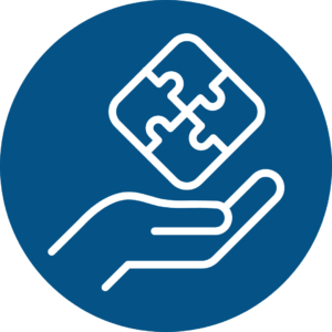 hand holding puzzle icon